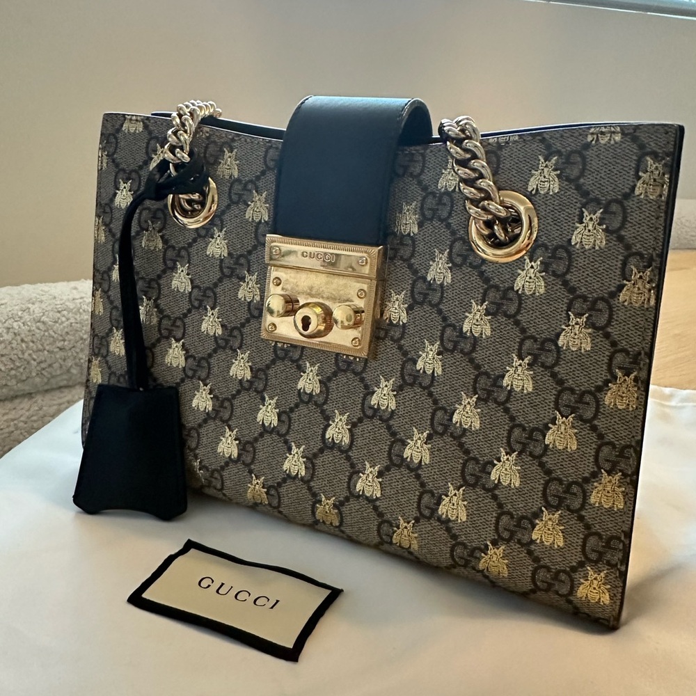 Gucci GG Supreme Small Padlock Shoulder Bag